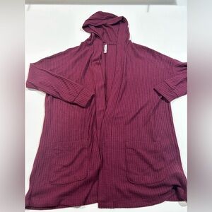 Lularoe Small Cozy Burgundy Mackenzie Hooded Cardigan